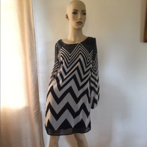 MOD black and white chevron Dress